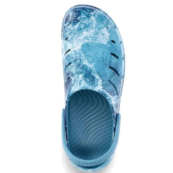 RUGGED SHARK SLIP ON CLOGS BLUE AND WHITE SIZE 12 - FREE SHIPPING - Picture 3 of 5